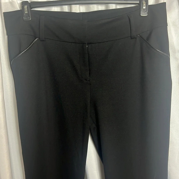 Alfani Pants with Faux Leather Trim Fit and Flare Size 18W - Picture 2 of 9